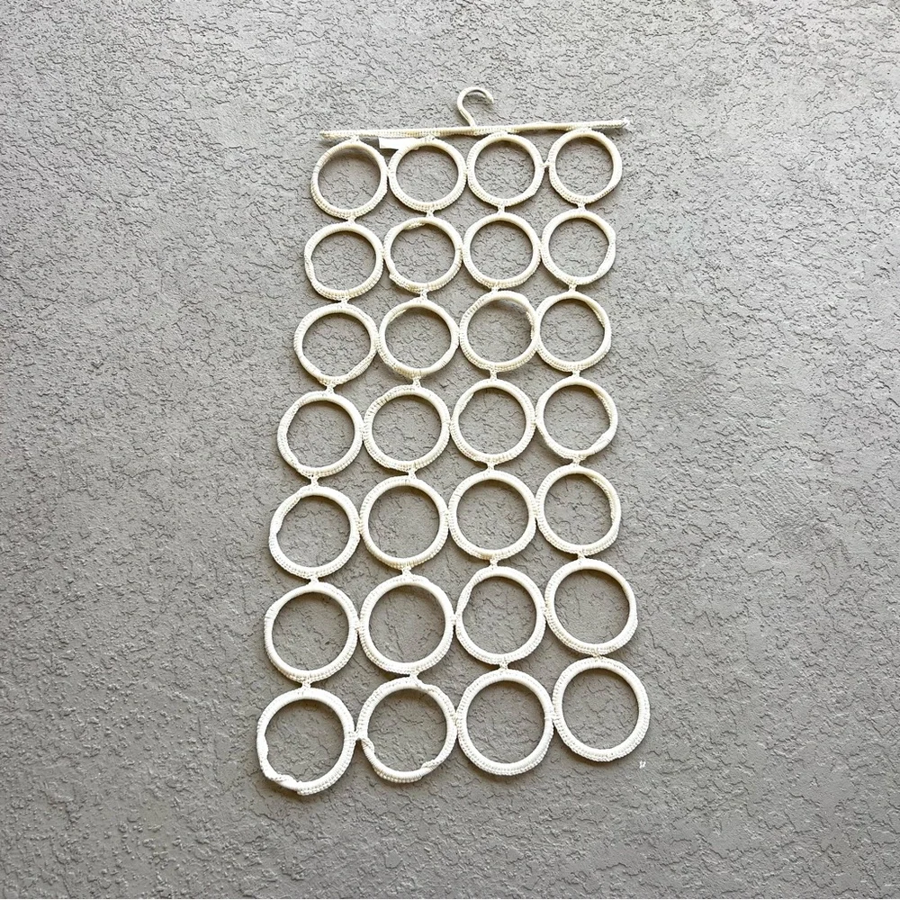 Ikea Komplement Ivory Macrame Scarf Tie Belt Hanger Holder Organizer 28 Circles